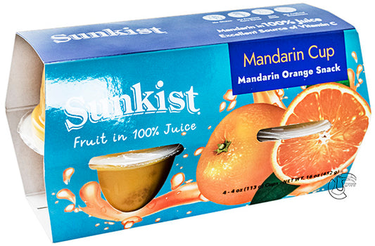 Sunkist Mandarin Orange Cups in 100% Fruit Juice 4pk