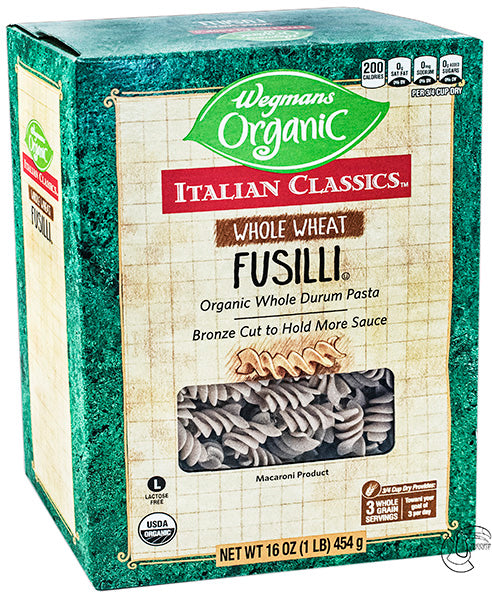 Wegmans Organic Whole Wheat Fusilli Pasta